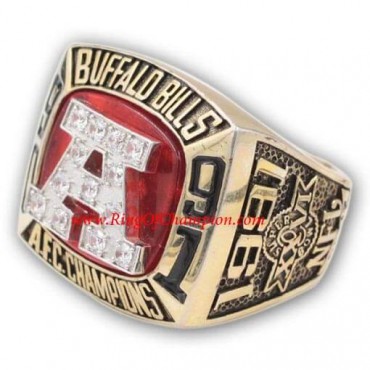 1991 Buffalo Bills America Football Conference Championship Ring, Custom Buffalo Bills Champions Ring