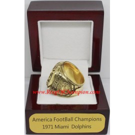 1971 Miami Dolphins National Football Conference Championship Ring, Custom Miami Dolphins Champions Ring