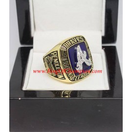 1991 Atlanta Braves National League Baseball Championship Ring, Custom Atlanta Braves Champions Ring