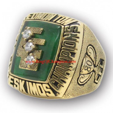1980 Edmonton Eskimos the 68th Grey Cup Men's Football Championship Ring, Custom Edmonton Eskimo Champions Ring