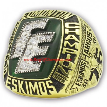 1987 Edmonton Eskimos the 75th Grey Cup Men's Football Championship Ring, Custom Edmonton Eskimo Champions Ring