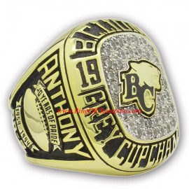 1994 BC Lions The 82nd Grey Cup Men's Football CFL championship ring, Custom BC Lions Champions Ring