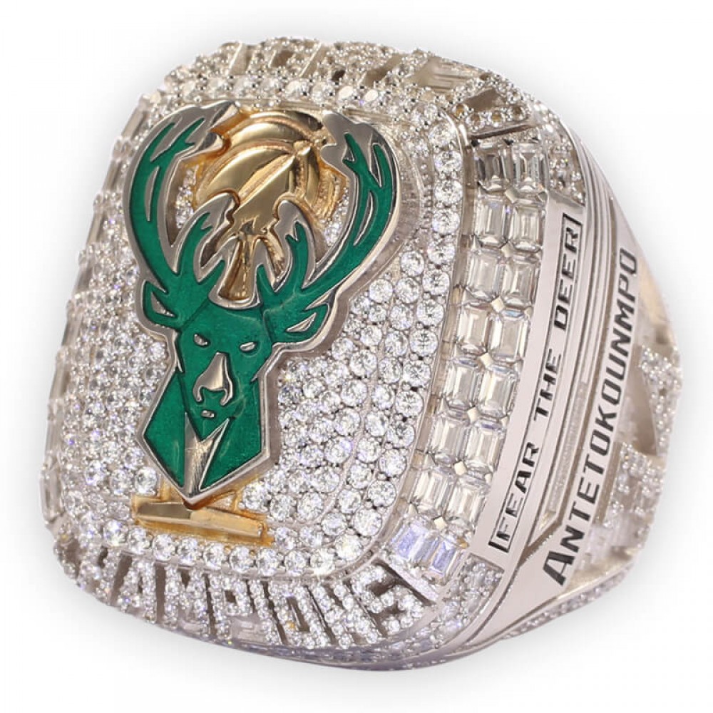 NBA 2021 Milwaukee Bucks Men's Basketball World Championship Ring (hard enemal version)