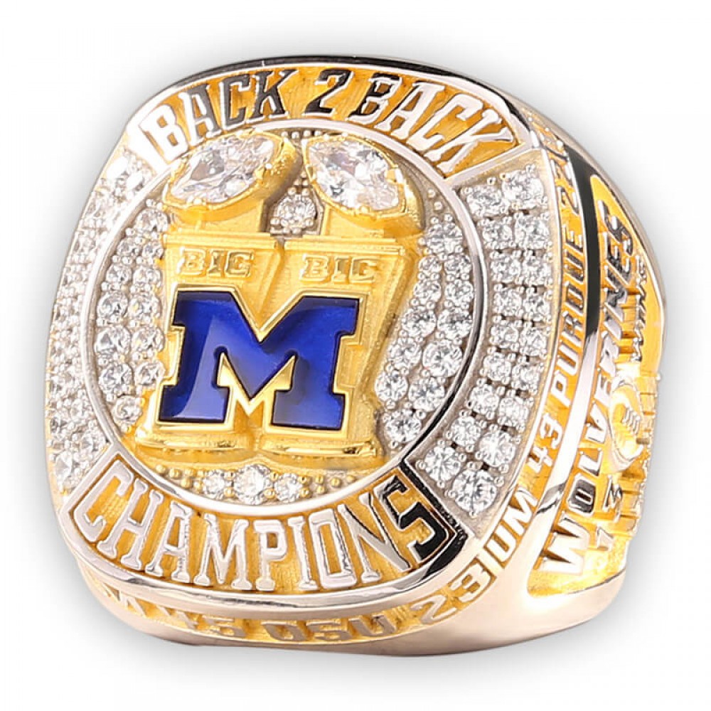 Big Ten 2022 Michigan Wolverines College Men's Football Championship Ring--Premium Series