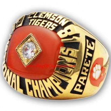 1981 Clemson Tigers NCAA Men's Football National College Championship Ring