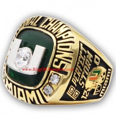 2001 Miami Hurricanes Men's Football NCAA National College Championship Ring