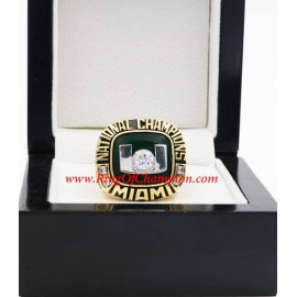 2001 Miami Hurricanes Men's Football NCAA National College Championship Ring