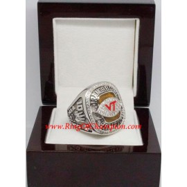 2009 Virginia Tech Hokies Men's Football ACC National Championship Ring, Custom Virginia Tech Hokies Champions Ring