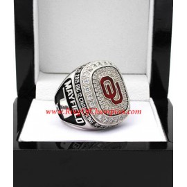 2015 Oklahoma Sooners Men's Football Big 12 Championship Ring, Custom Oklahoma Sooners Champions Ring