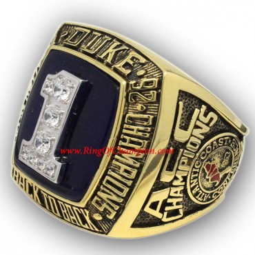 1992 Duke Blue Devils Men's Basketball NCAA National College Championship Ring