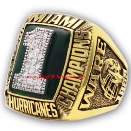 1989 Miami Hurricanes Men's Football NCAA National College Championship Ring