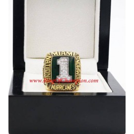 1989 Miami Hurricanes Men's Football NCAA National College Championship Ring