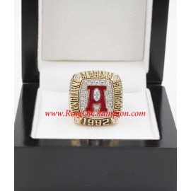 1992 Alabama Crimson Tide Men's Football NCAA National College Championship Ring