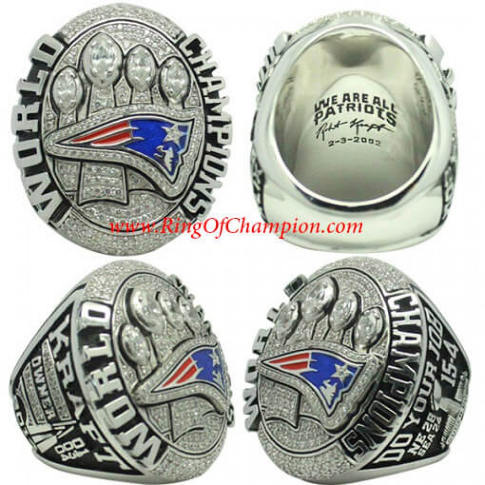 2014 New England Patriots Super Bowl XLIX Championship Ring, Custom New England Patriots Champions Ring