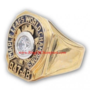 1947 - 1948 Toronto Maple Leafs Stanley Cup Championship Ring, Custom Toronto Maple Leafs Champions Ring