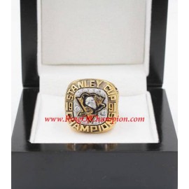 1990 - 1991 Pittsburgh Penguins Stanley Cup Championship Ring, Custom Pittsburgh Penguins Champions Ring