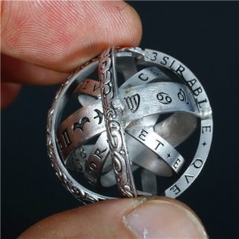 16 Century Astronomical Sphere Ball Ring Cosmic Finger Ring 12 Constellation Rotating Ring