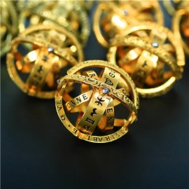 16 Century Astronomical Sphere Ball Ring Cosmic Finger Ring 12 Constellation Rotating Ring