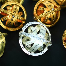 16 Century Astronomical Sphere Ball Ring Cosmic Finger Ring 12 Constellation Rotating Ring